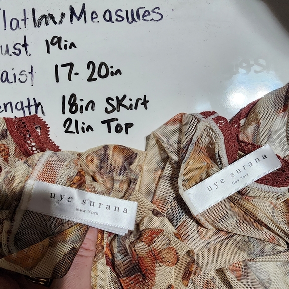 Mushroom print tank and skirt set with lace detail - Picture 3 of 12